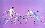 Olympic Canvas Paintings - Olympic Fencers